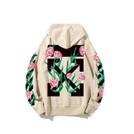 OFF-WHITE tulip print hoodie【AG1373】 Khaki 2XL