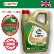 100%ORIGINAL CASTROL EDGE FULLY SYNTHETHIC ENGINE OIL 5W-40 4L
