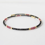 紅寶石與黑碧璽線戒手鍊