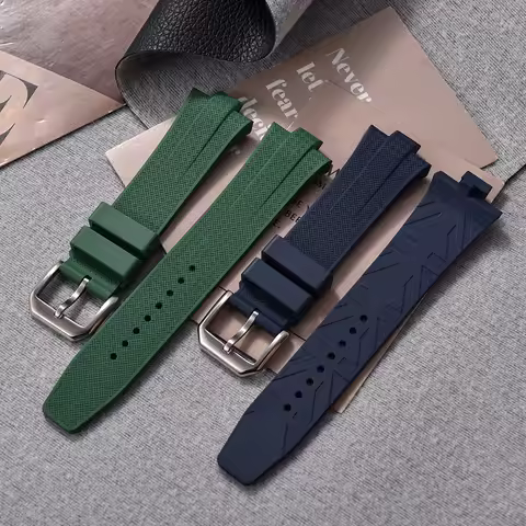 Convex End FKM Watch Strap 9mm For Citizen NJ0150 NJ0151 ME Color Series Quick Release Fluoro Rubber