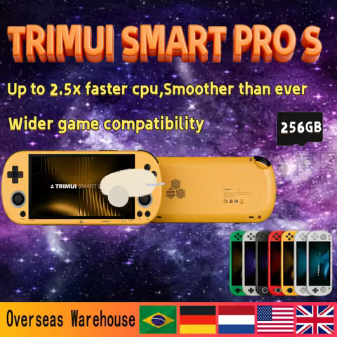 TRIMUI Smart Pro S Handheld Game Console 4.96'' IPS Screen Linux OS Allwinner A523 5G WiFi Bluetooth