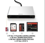 Metal All-in-One USB 3.0 Card Reader, Dual Interface USB-C & USB-A, Supports Micro SD/T-Flash, SD/SD
