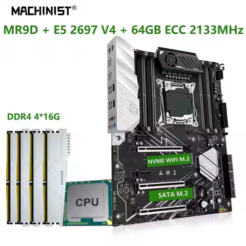 MACHINIST X99 Motherboard Set LGA 2011-3 Kit Xeon E5 2697 V4 CPU With 8 Slot 64GB DDR4 ECC 2133MHZ M
