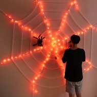 Halloween Glowing Spider Silk Spider Cotton Web Haunted House Bar Simulation Fake Spider Scene Layou