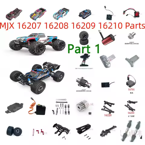 MJX 16207 16208 16209 16210 RC Part ESC Motor Servo Shock Absorber Receiving Plate Steering Cup Chas