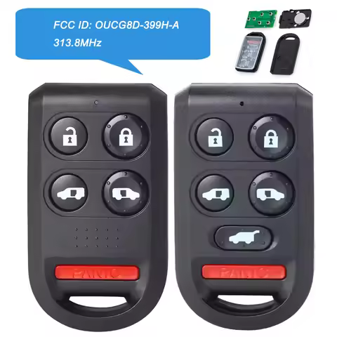 Keyecu Keyless Remote Car Key Fob 5 6 Buttons 313.8Mhz for Honda Odyssey 2005 2006 2007 2008 2009 20