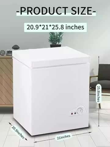 3.5 Cu.Ft Chest Freezer 7 Gears Temperature Control(-18°F to -46°F), Deep Compact Freezer with a Rem
