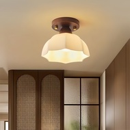 Retro Wall Lamp Vintage Metal Wall Lamp Glass Sconce for Bedroom Corridor Foyer Entrance Wall Light