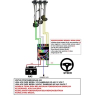 klakson telolet basuri 3 corong 17 nada lagu 12v 24v modul telolet basuri (pemasangan pada stir kla