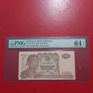 uang kuno soedirman sudirman 10 rupiah tahun 1968 pmg 64