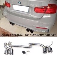 Quad Exhaust Tip For BMW F30 F31 320i 330i 328i 2017-2019 M3 Look Tailpipe Muffler Tip Nozzle Exhaus