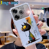 Jingsanc Ốp Điện thoại mềm trong suốt chống rơi dày bốn góc thích hợp cho Tecno Pova 6 Pro 5 Pro 5 4