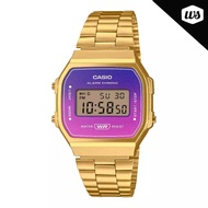 Casio Vintage Style Digital Gold Ion Plated Stainless Steel Band Watch A168WERG-2A