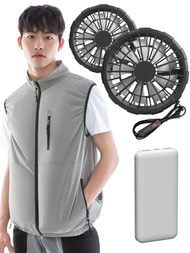 全城熱賣 - 5V冷藏服風扇背心風扇外套冷氣背心冷風背心USB供電大風量3檔調整-M碼