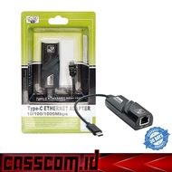 HIJAU Gigabit Type-C to LAN RJ45 Ethernet Adapter Converter - USB-C to RJ45 (GREEN)