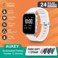 Smartwatch Aukey White Fitnes Tracker 12 Activity Free Strap New Stok