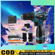 Mesin Bor Cas Charger 12V Cordless Drill Set Mata Bor/bor baterai cas komplit/bor tangan listrik/bor