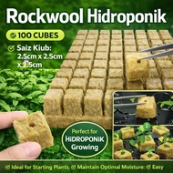 Rockwool Blok Anak Benih | 岩棉育苗块 | Rockwool Seedling Starter Block 100 kiub | Media Tanam Hidroponik