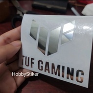 Premium silver Tuf gaming sticker for pc laptop
