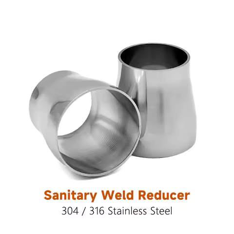 SS304 316 Sanitary Concentric Reducer 38/51mm, Mirror Polished Butt Weld Leak-Proof Fitting for Food