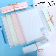 Binder A5 School Notebook Removable, soft and waterproof binder Notebook 30 sheets