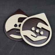 (Top Craft) Papan Tanda Pintu Bilik Tempat Wuduk Basuh Tangan Wood Signage Minimalis Design Decorati