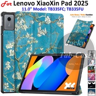 Tri-fold Stand Case For Lenovo XiaoXin Pad 2025 (11.0") TB335FC, Painted PU Leather Hard PC Flip Cov