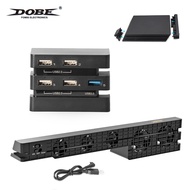 2021DOBE 2-in-1 Turbo Cooler USB Hub Combo Kit For PS4 Pro Sensor Temperature Controller Cooling Fan