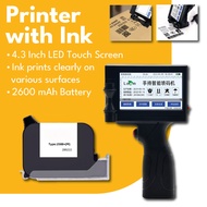 4.3inch 12.7mm Inkjet Printer Date Time Coder Handheld Code Label Metal Plastic Printer for Printing