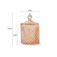 300/600ML Color Crystal Glass Storage Canned Sugar Cans Diamond Candy Box Suger Jar with Lid Storage