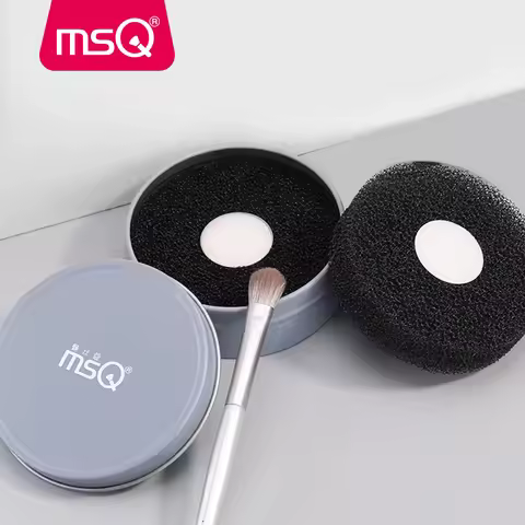 MSQ Makeup Brush Cleaner Sponge Dry Cosmetic Color Removal Sponge Activated Carbon Filter Quick Clea