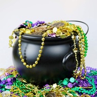 14cm Black Cauldron Kettle, St Patrick's Cauldron Pot of Gold, Cauldron Halloween Decor