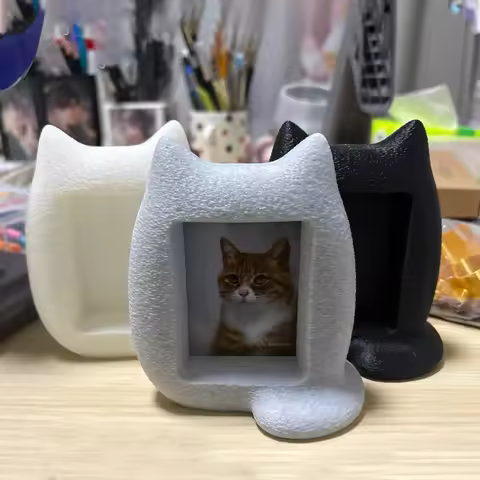Cat stand-up photo frame, album ornament, for ID photo (3 inches) 5.5 x 8.4 cm