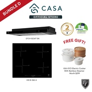 [Bundle D] EF 90cm Cooker Hood + 60cm 4 Zones Induction Hob | EFCH 9234T BK | HB BI 583 A