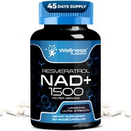 NAD Supplement, 1500mg - USA Made Liposomal NAD+ Supplement with Resveratrol, NAD Plus Boosting - Su