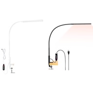 (OQZR) LED Desk Lamp, Swing Arm Table Lamp with Clamp, Flexible Gooseneck Task Lamp, Eye-Caring Arch