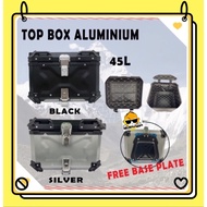 （TOP BOX Termurah Di Malaysia ）Motorcycle Aluminium Top Box Kotak Motosikal Aluminum 45 Litter PREMIUM-X CNC