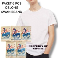 6 PCS Swan mb Brand Men's T-Shirts, White, Short Sleeves
