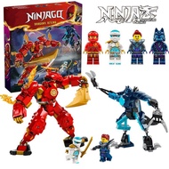 lego ninjago robot lego brick Building Blocks Phantom Ninja Kai's Fire Elements Mecha 71808 Boy Asse