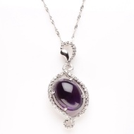 【雅紅珠寶】大紫大紅天然紫水晶項鍊-925純銀飾