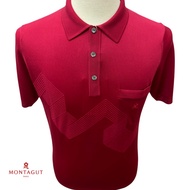 Montagut Men's Short-Sleeve Polo T-Shirt in Fil Lumiere With Pattern 100% Polyamide Made in Portugal