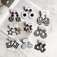 earring earring for women pearl earring Unique Black White Polka Dot Stripe Geometric Acrylic