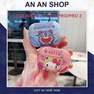 Airpods 3 / Pro / Pro 2 Case Headset Cover Protects Doreamon &amp; Kitty Flexible Silicone Case