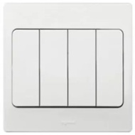 Legrand Mallia 4Gang 1Way/2Way Quadruple Wall Switch (White)