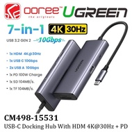 UGREEN CM498 USB C Hub 9-in-1 Docking Station 4K HDMI RJ45 SD TF PD100W for Laptop Tablet PC