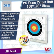 V Club Archery PE Foam Target Butt - 100x100cm 2.2PCF Shooting Board - Free Target Paper/Target Pin