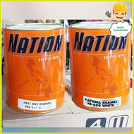 ⊕ ◨ ✙ Nation Fast Dry or Flatwall Enamel 4 Liters QDE Quick Drying Dri Flat Wall White Maple Gallon