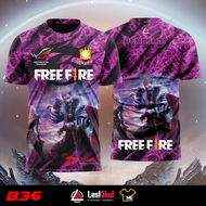 เสื้อเกม B34-B37 เกม FREE FIRE เสื้อเกมสีสดชัด