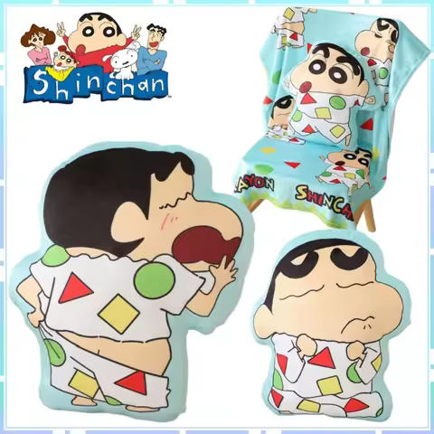 Crayon Shin-chan Pillow and Blanket 2-in-1 Home and Car Air Conditioning Blanket Nap Pillow Cute Gif
