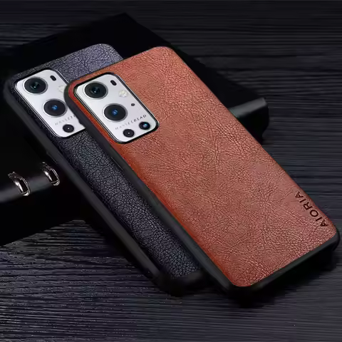 Leather Case For Oneplus 9 Pro Luxury Business Retro Litchi Pattern Protective TPU/PU Back Cover for